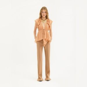 Chloe Gathered Camisole Top in Silk Georgette